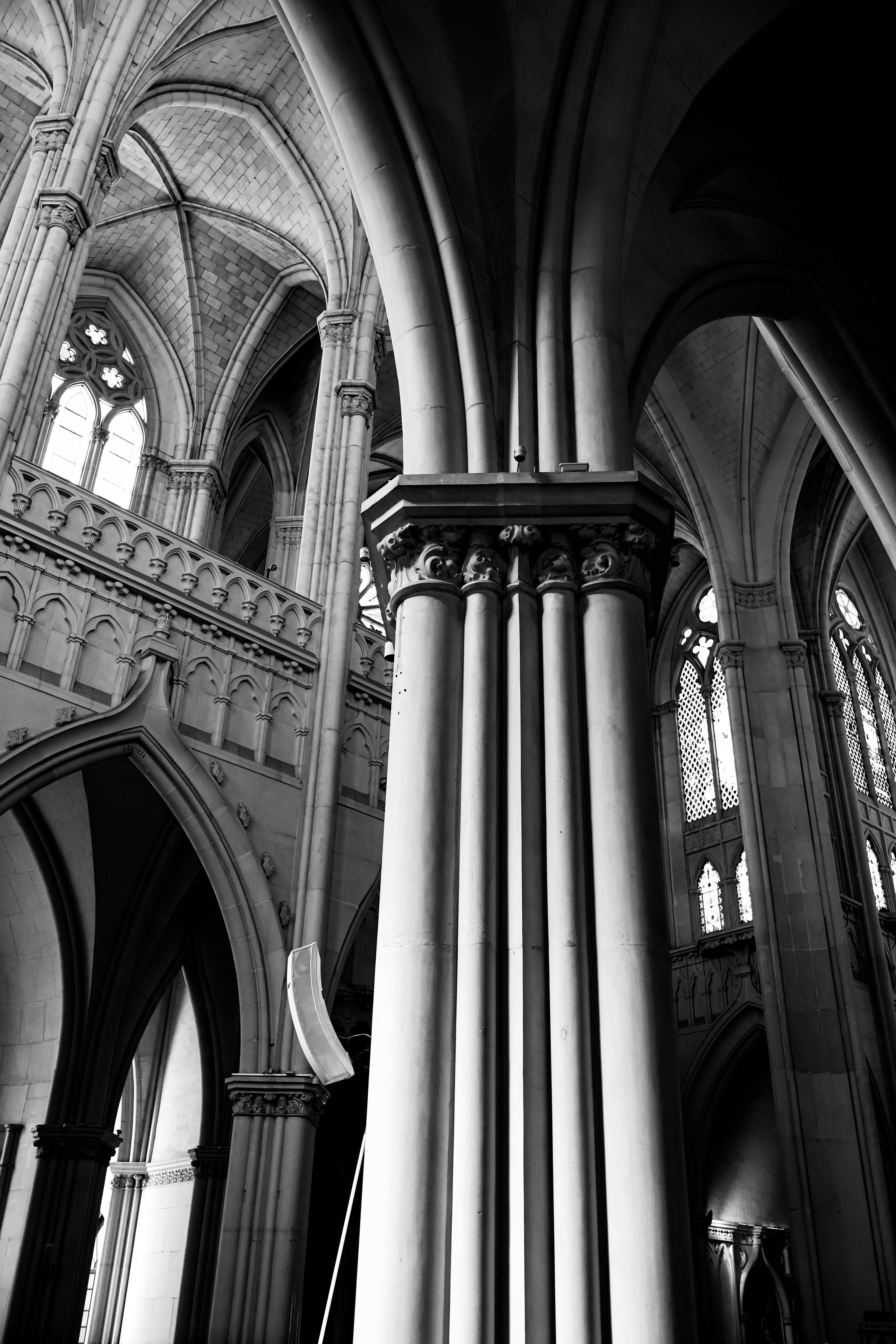 Gothic Cathedral Architecture in Black and White · Free Stock Photo