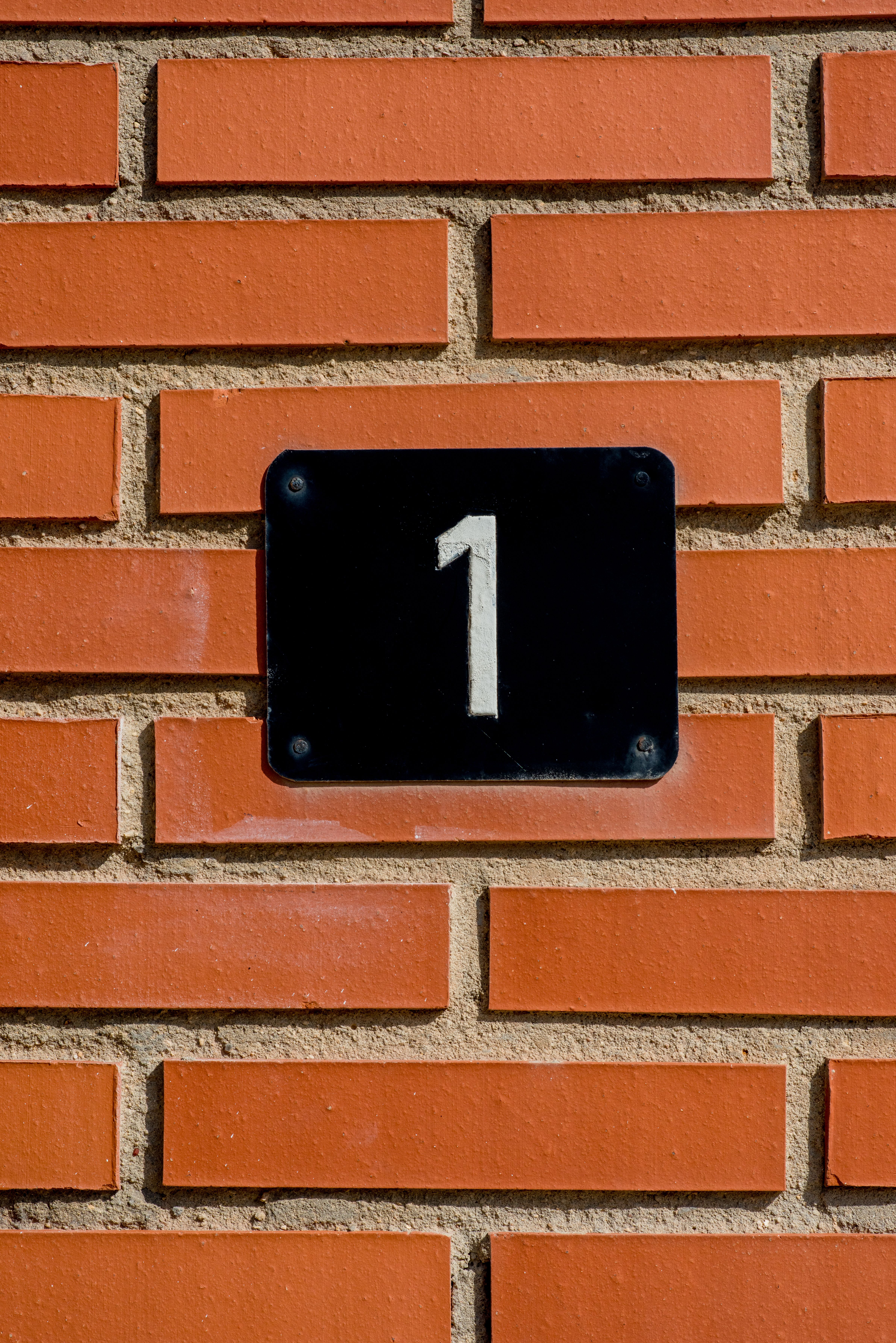 Brick Wall with Number One Signage · Free Stock Photo