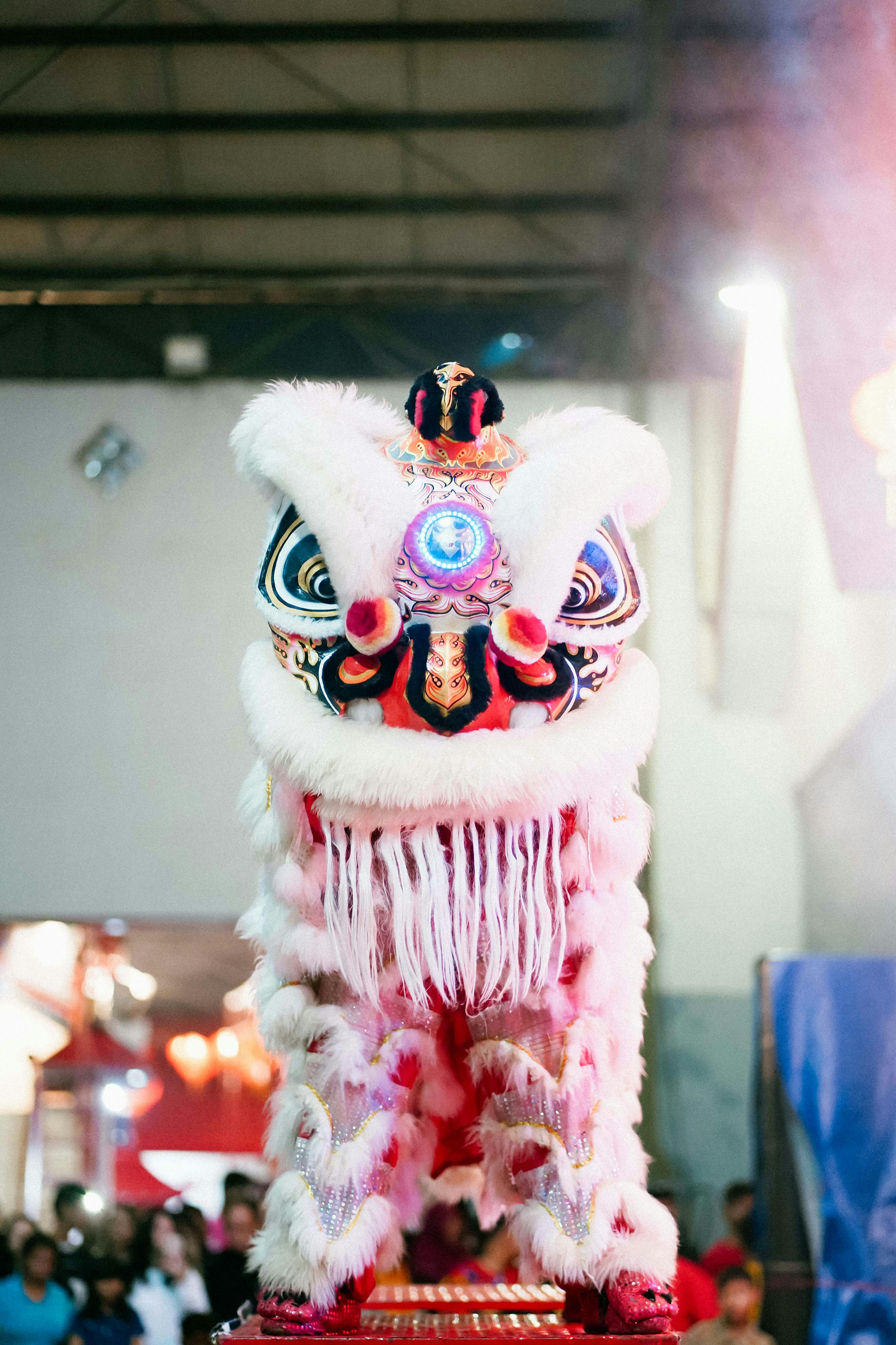 vibrant lion dance performance at lunar festival