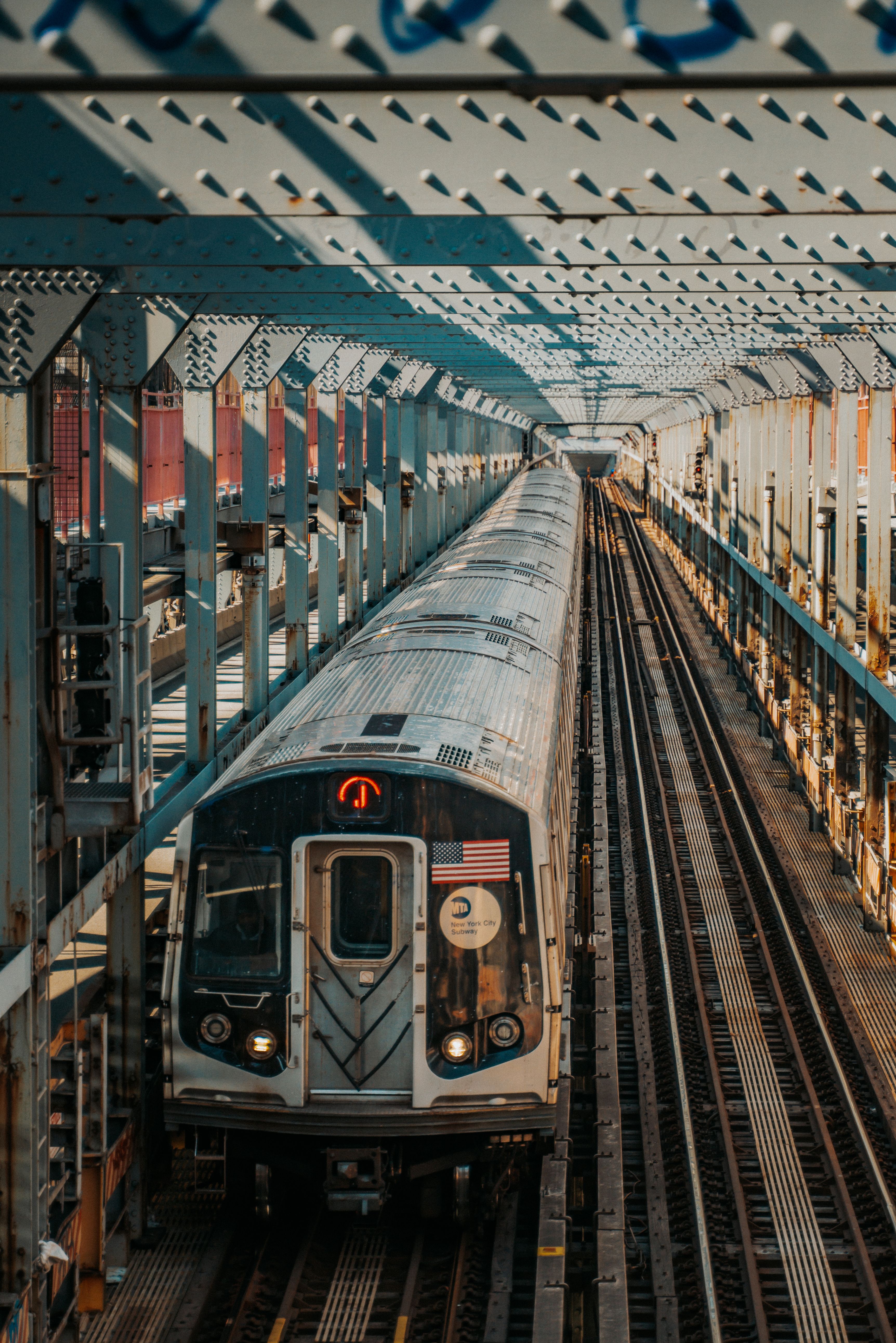 Urban Subway Train on New York City Bridge · Free Stock Photo