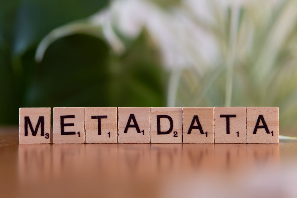 Letter tiles spelling METADATA