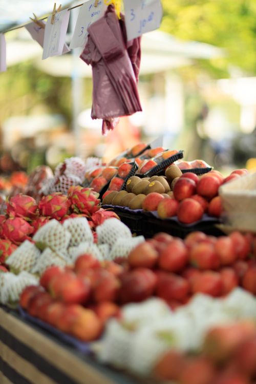 Market fruit stall — photo by Matheus Bertelli on Pexels