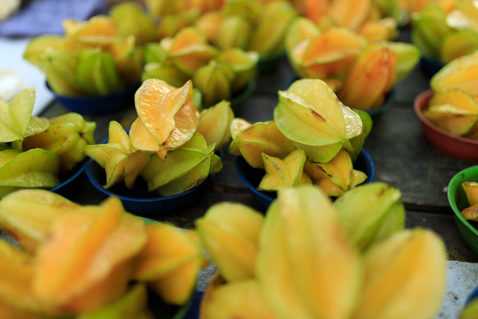 Vibrant local market scene on a Maldivian island