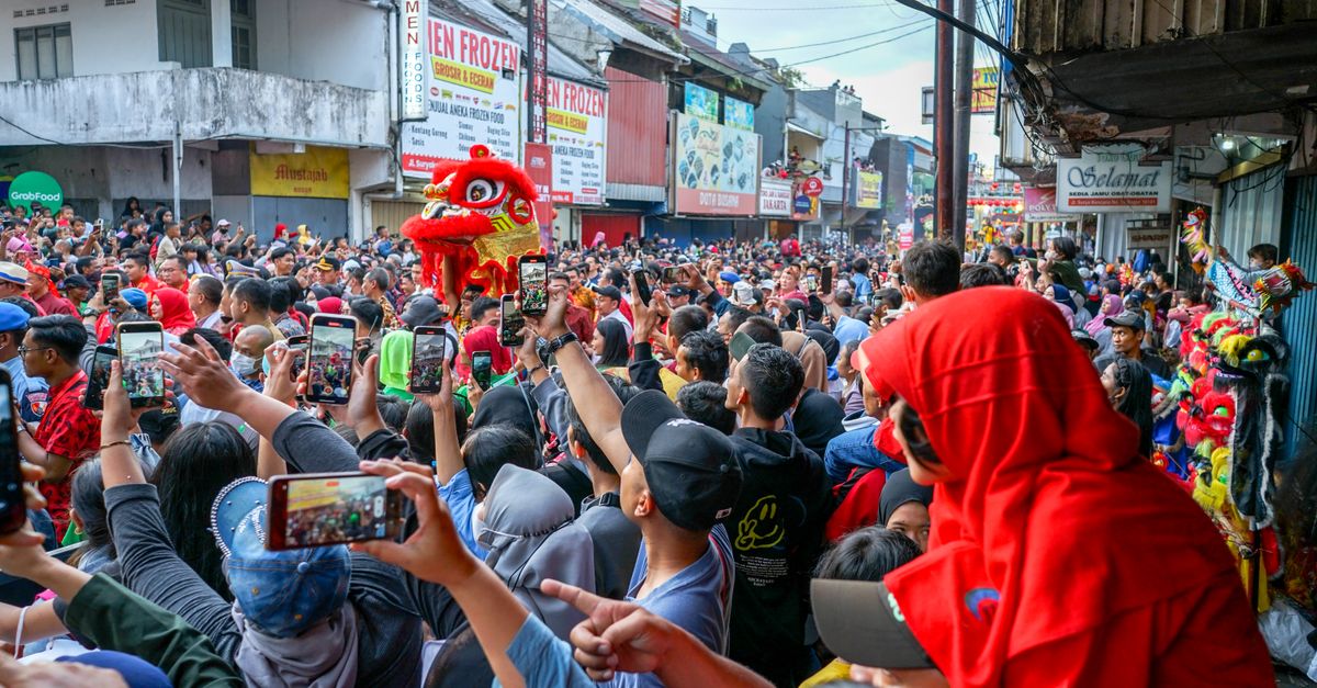 Java Streets Vibrant Lion Dance Festival in West Java Streets · Free Stock Photo
