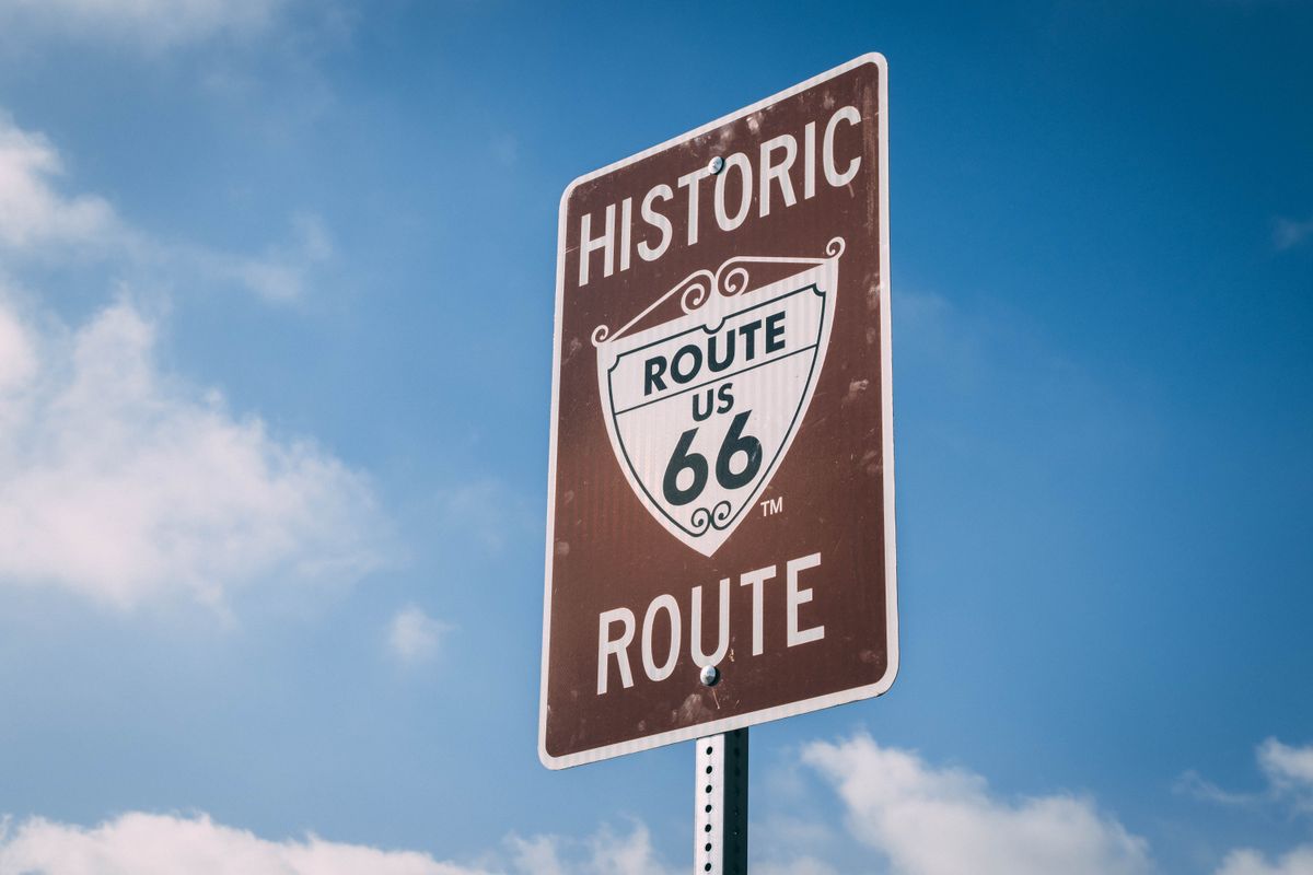 Historic Route 66 road sign