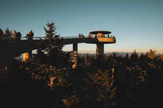 The observation tower at Clingmans Dome above the spruce-fir forest