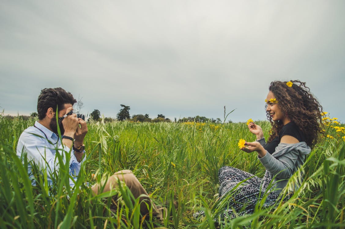 Man and Woman on Grass