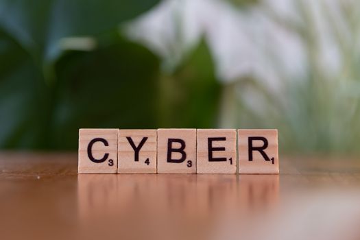 Photo by Markus Winkler Wooden letter tiles spelling 'CYBER' on a blurred background, representing cybersecurity.