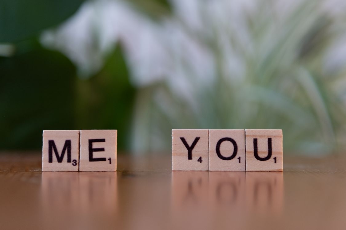 Romantic Scrabble Tiles: Me and You · Free Stock Photo