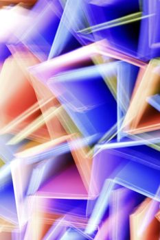 Colorful abstract geometric shapes creating a dynamic light art composition.