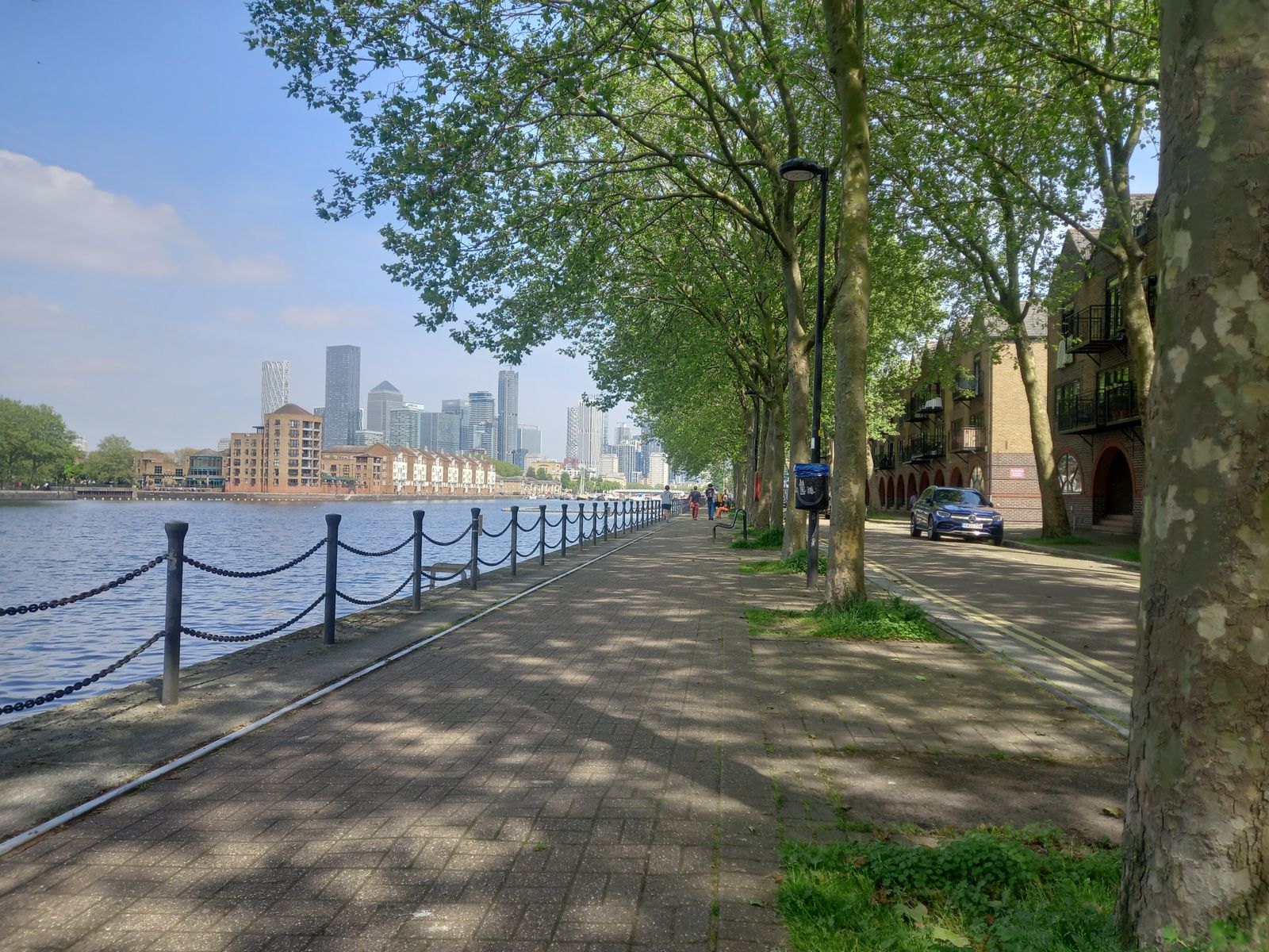 Morning light over a London street near the river
