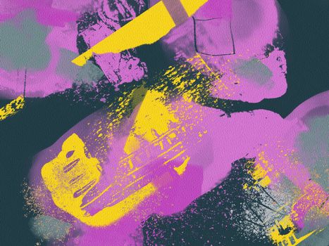 A colorful and dynamic abstract expressionist digital artwork with bold strokes and vibrant hues.