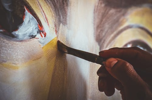 Free Close-Up View Of A Painter's Hand Stock Photo