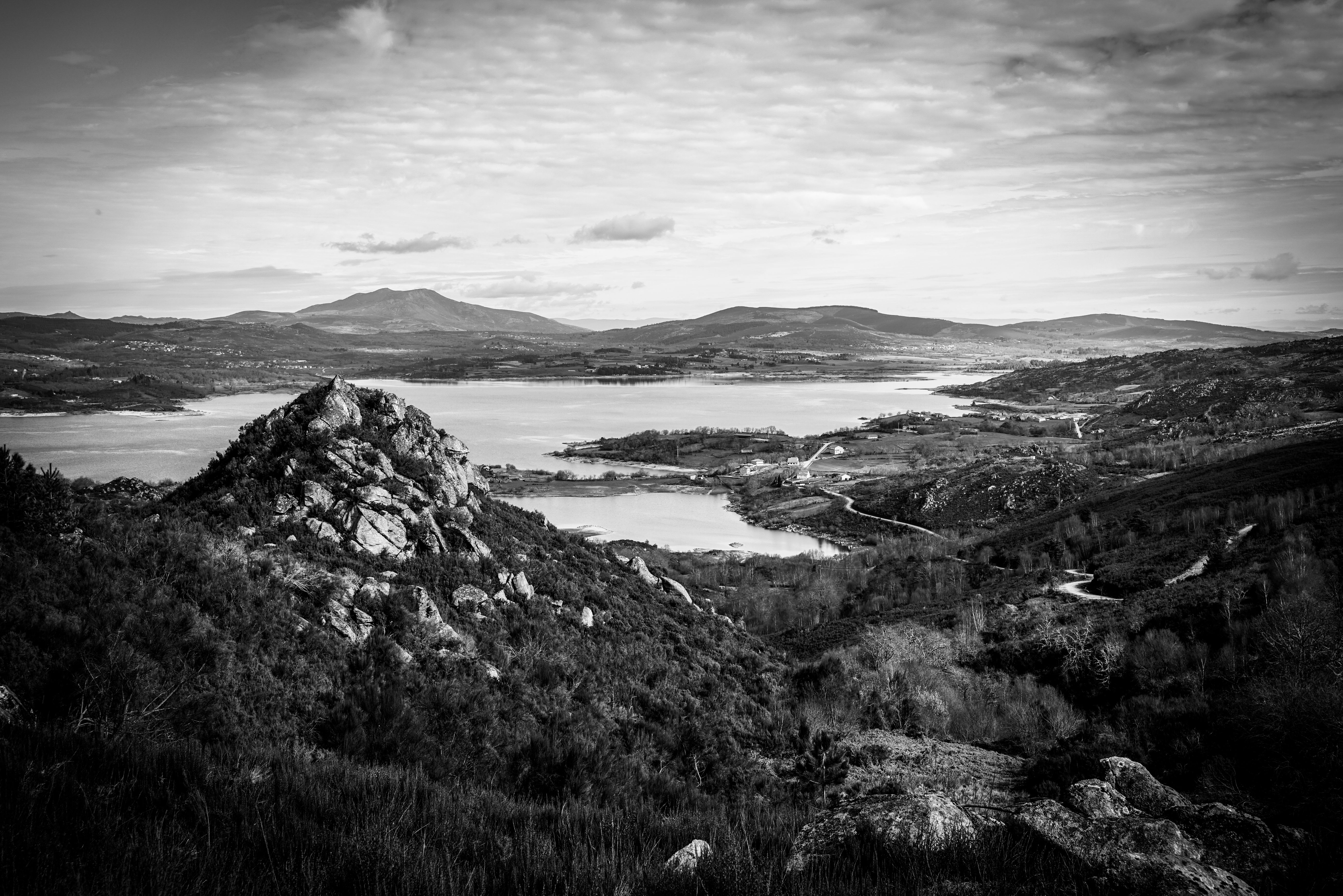 Stunning Black and White Mountain Landscape View · Free Stock Photo