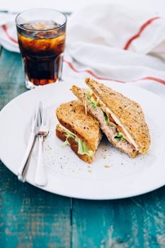 With Cheese Tuna Salad Sandwich On White