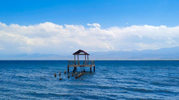 Scenic drive along Issyk-Kul Lake