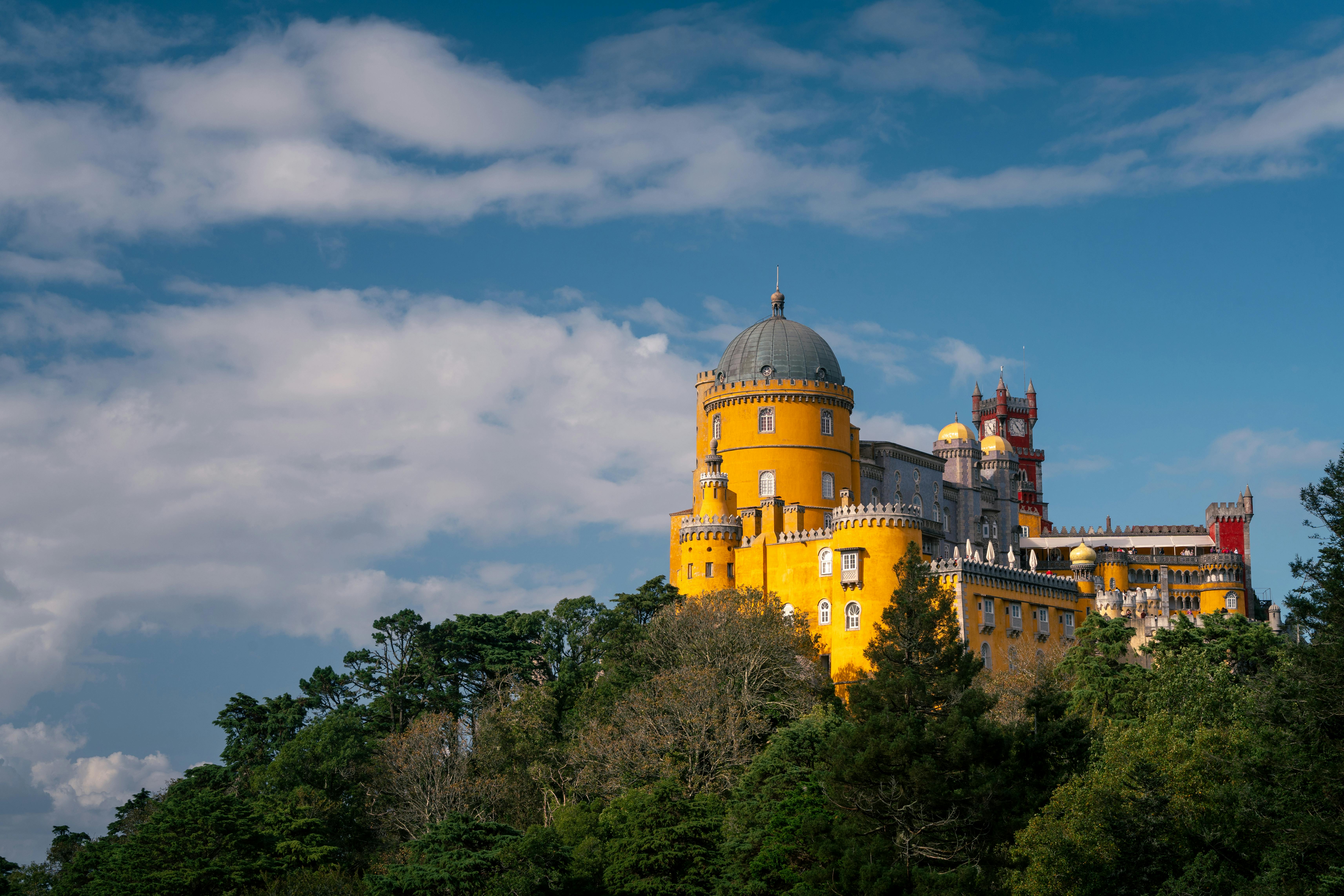 Pena Palace Portugal colorful castle in Sintra hills