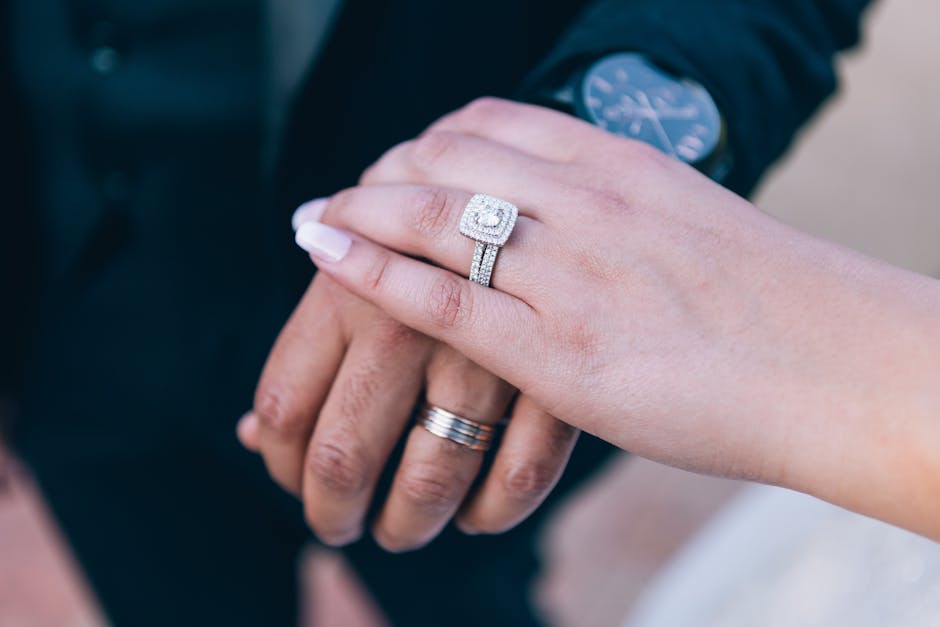 stacked wedding, engagement, and anniversary rings stacked wedding, engagement, and anniversary rings
