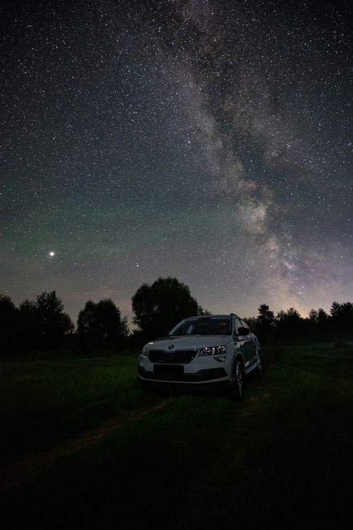 Stunning Milky Way Over a Car in Night Sky · Free Stock Photo