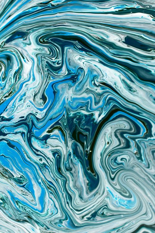 Free Vibrant abstract swirl in blue and green resembling marble texture. Stock Photo