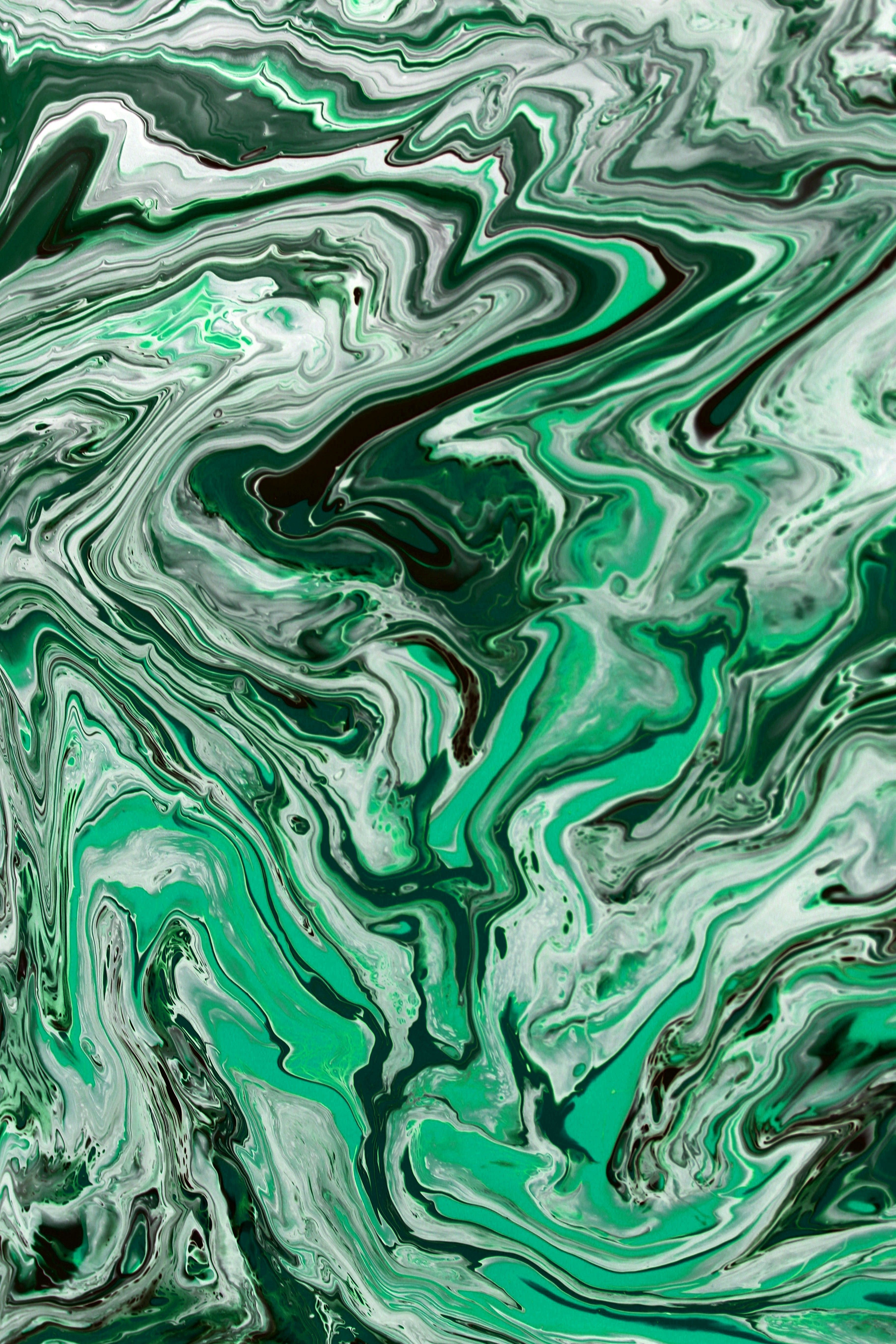 Vibrant Green Abstract Marble Texture Art · Free Stock Photo