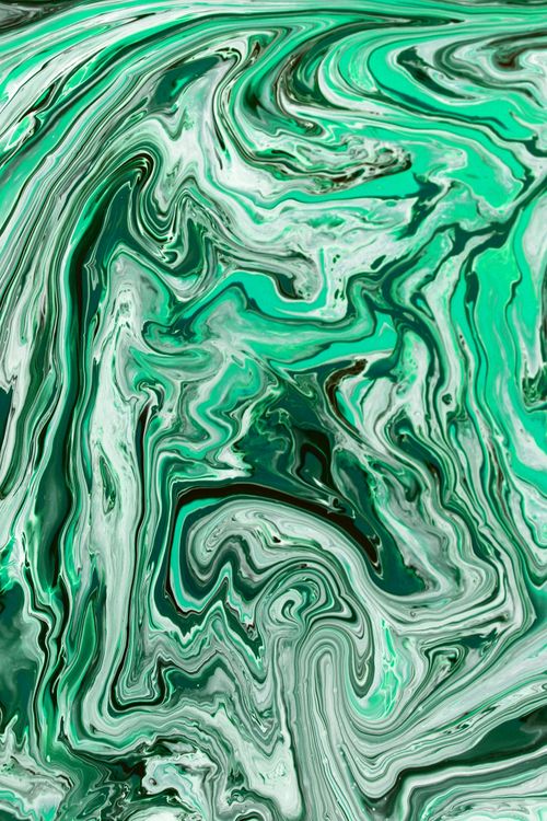 Free Vibrant abstract green swirl pattern with dynamic marbled texture Stock Photo