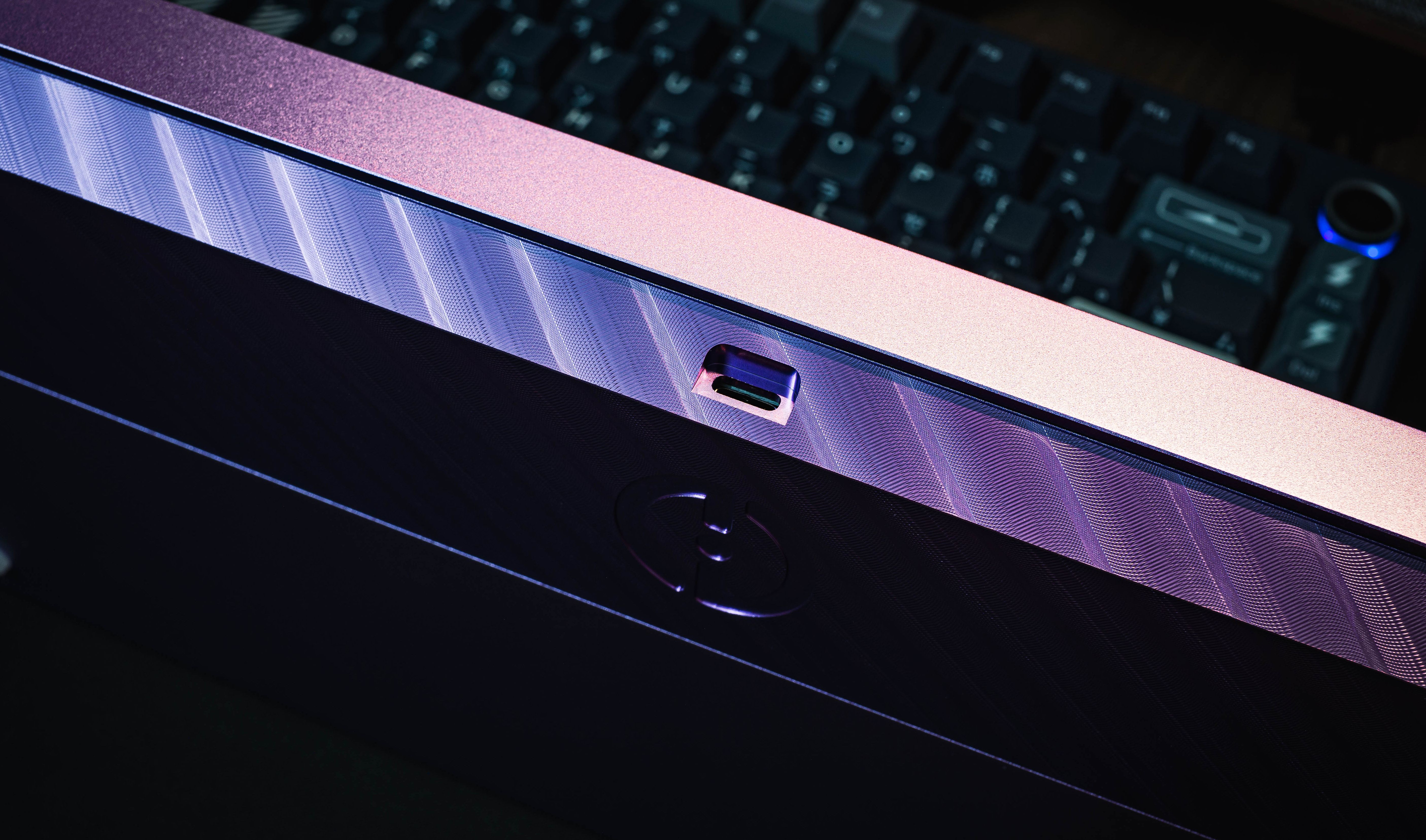 Close-up of a modern monitor USB-C port