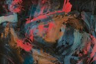 Dynamic Abstract Expressionist Artwork with Bold Colors