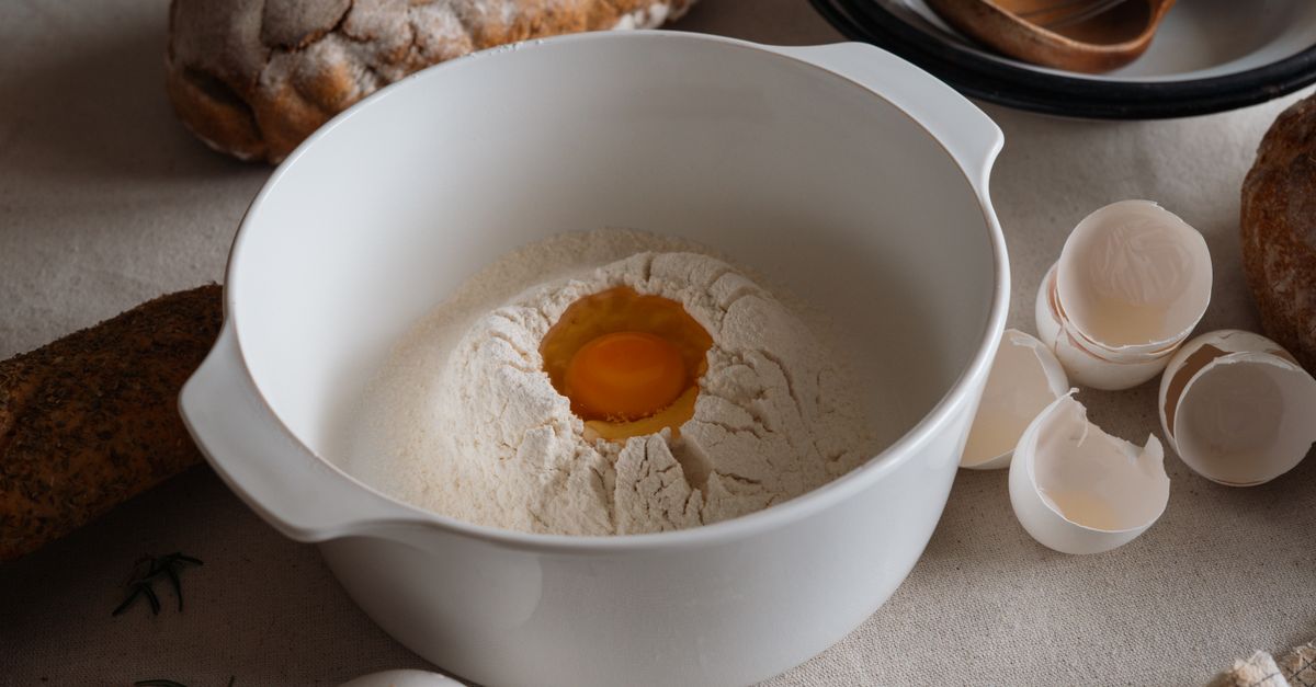 Rustic Bakin Rustic Baking Setup with Flour and Eggs · Free Stock Photo