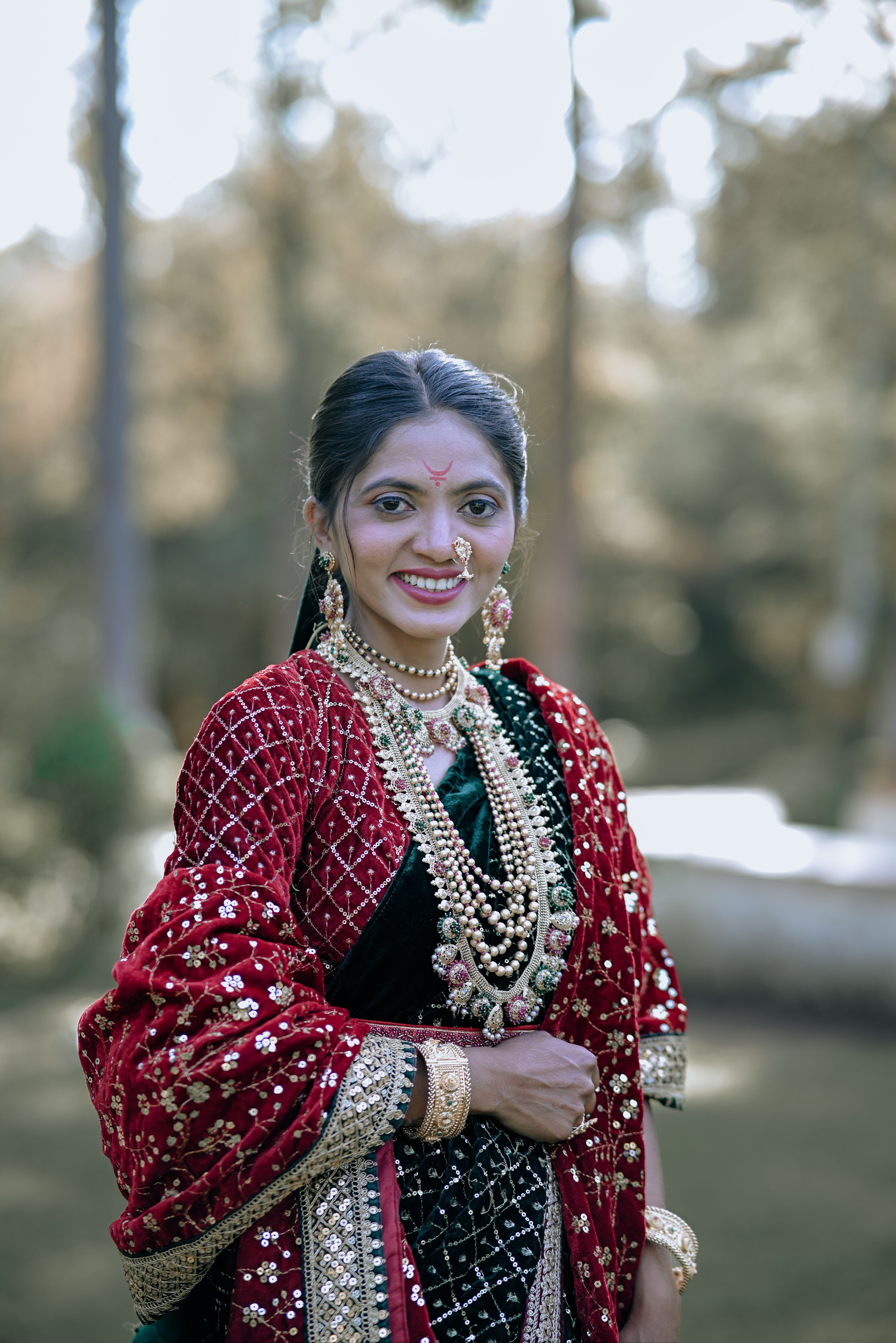 Elegant Woman in Traditional Indian Attire Outdoors · Free Stock Photo