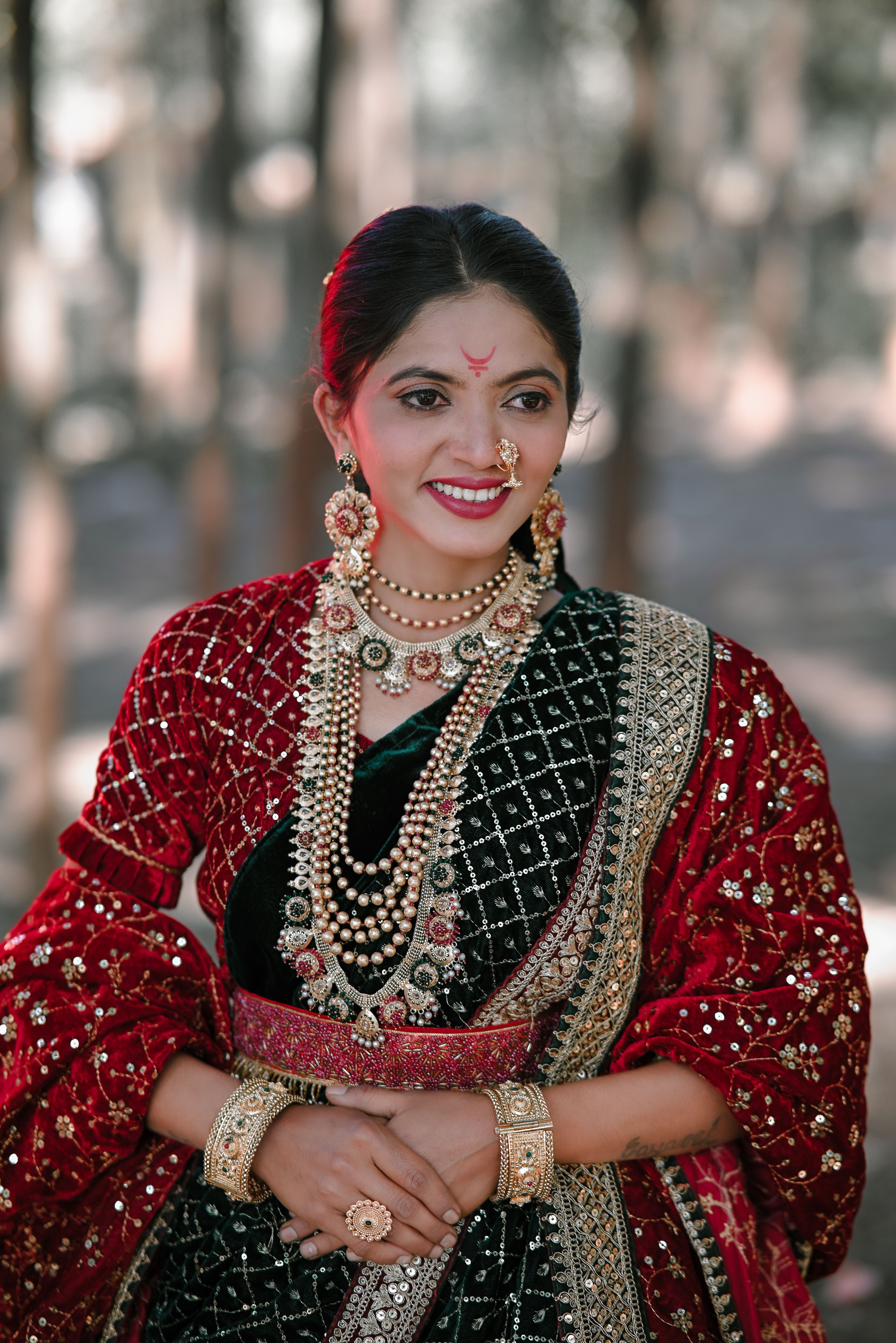 Traditional Indian Wedding Attire in Nature · Free Stock Photo
