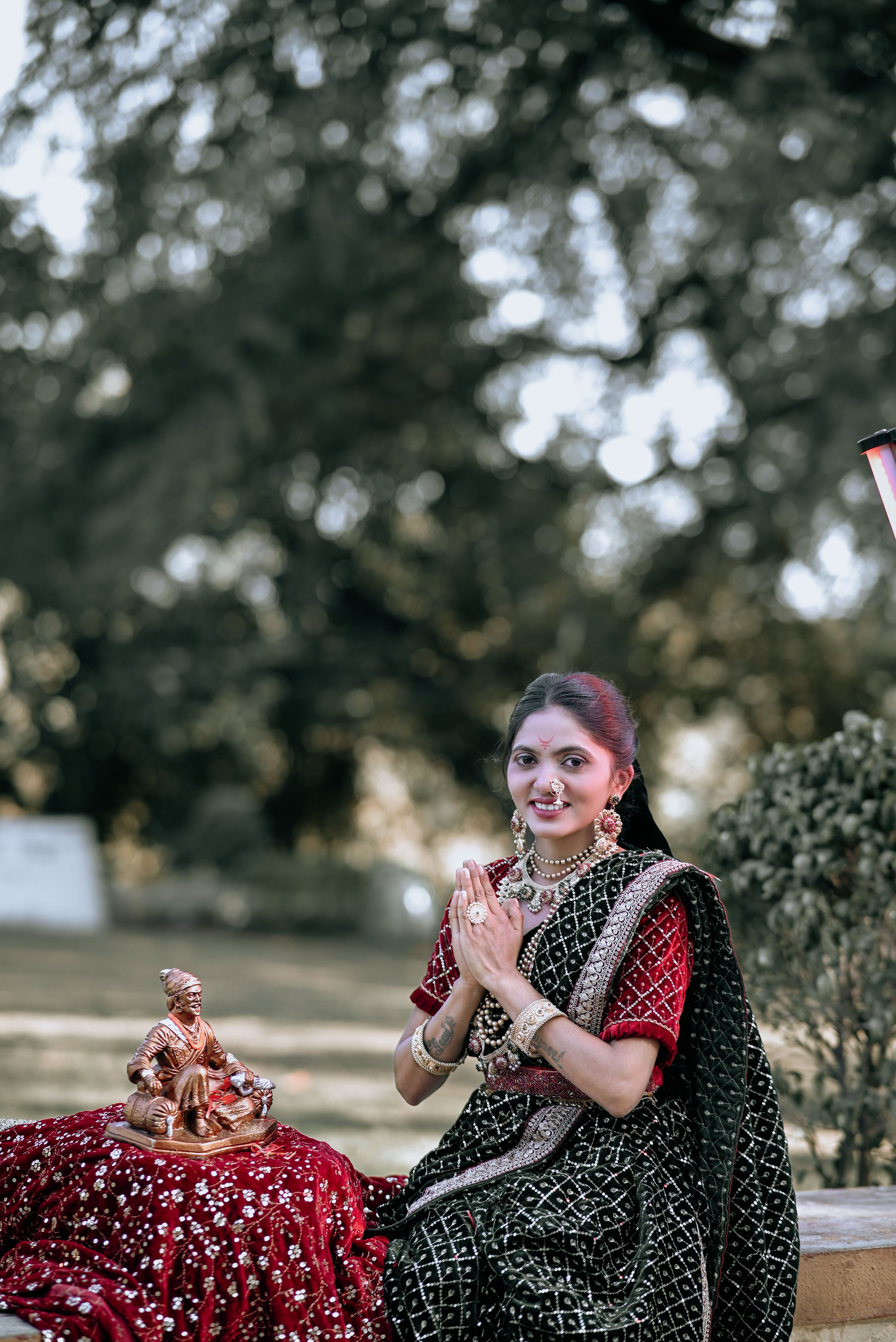Traditional Indian Woman in Cultural Attire Outdoors · Free Stock Photo