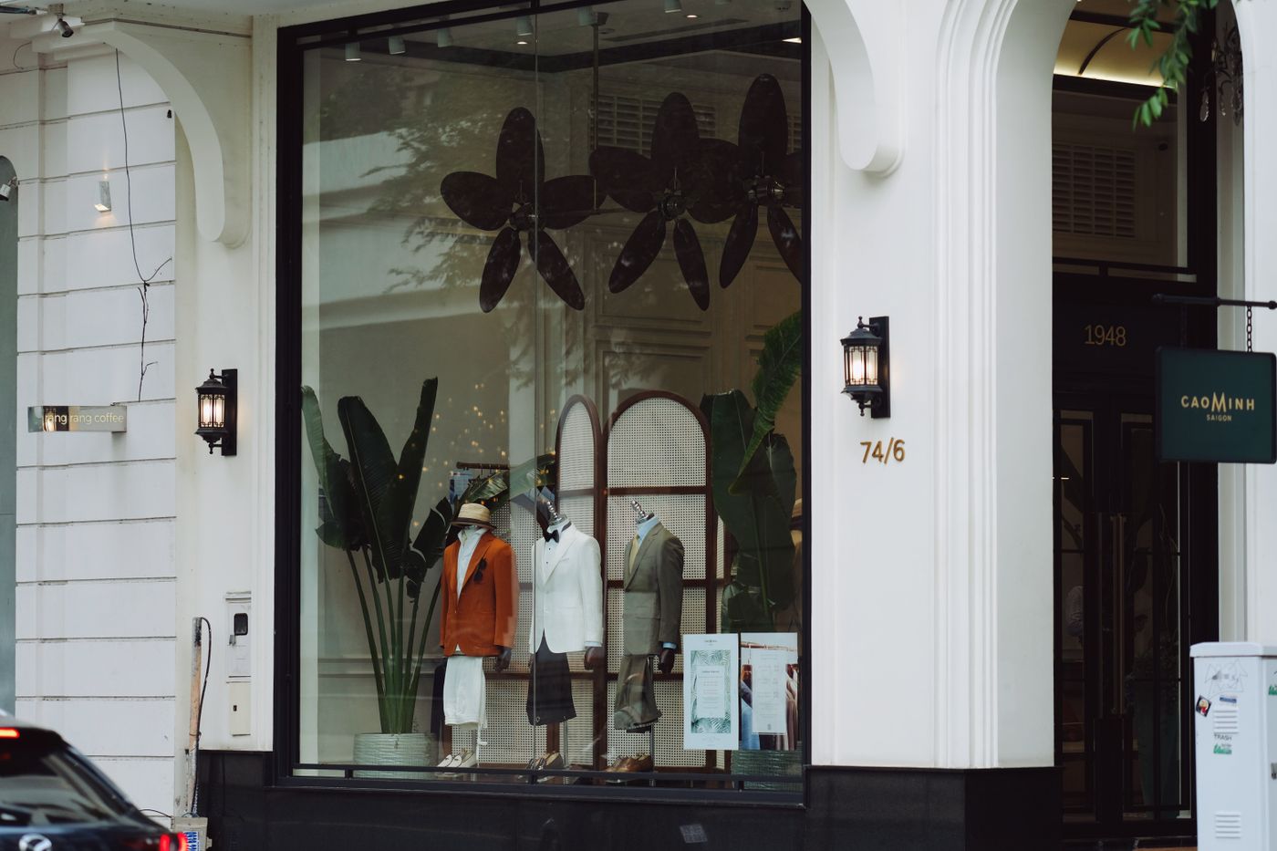 retail storefront exterior, finished and open