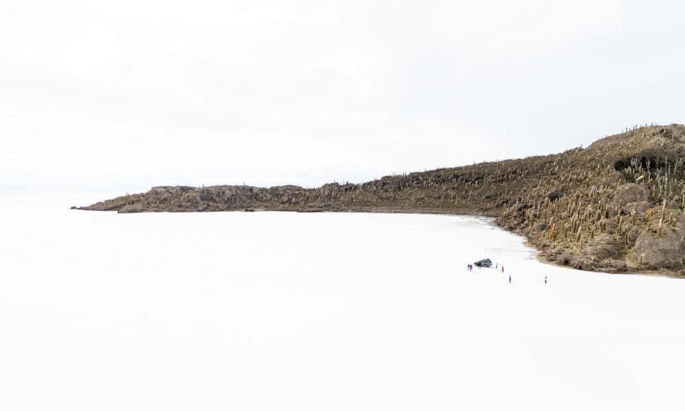 bolivian highlands and salt flats landscape