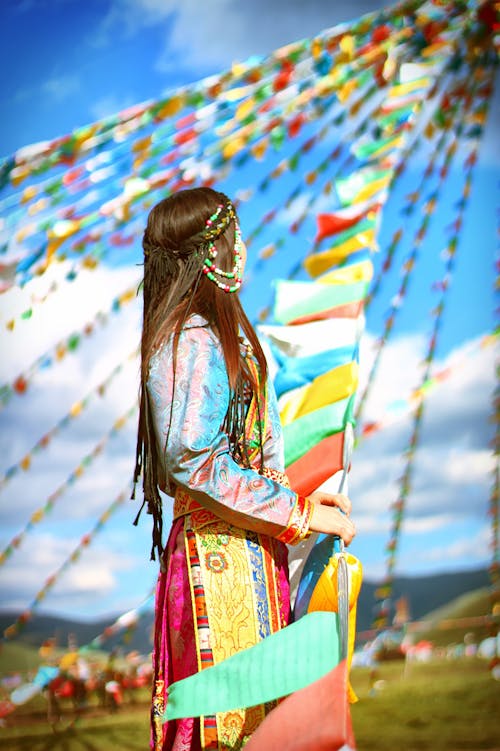 Woman Wearing Colourful Clothing
