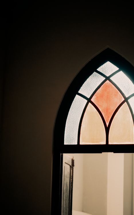 Gothic Arched Window with Stained Glass · Free Stock Photo