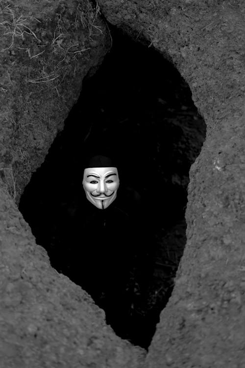 Základová fotografie zdarma na téma anonymní, černý a bílý, chlap fawkes maska