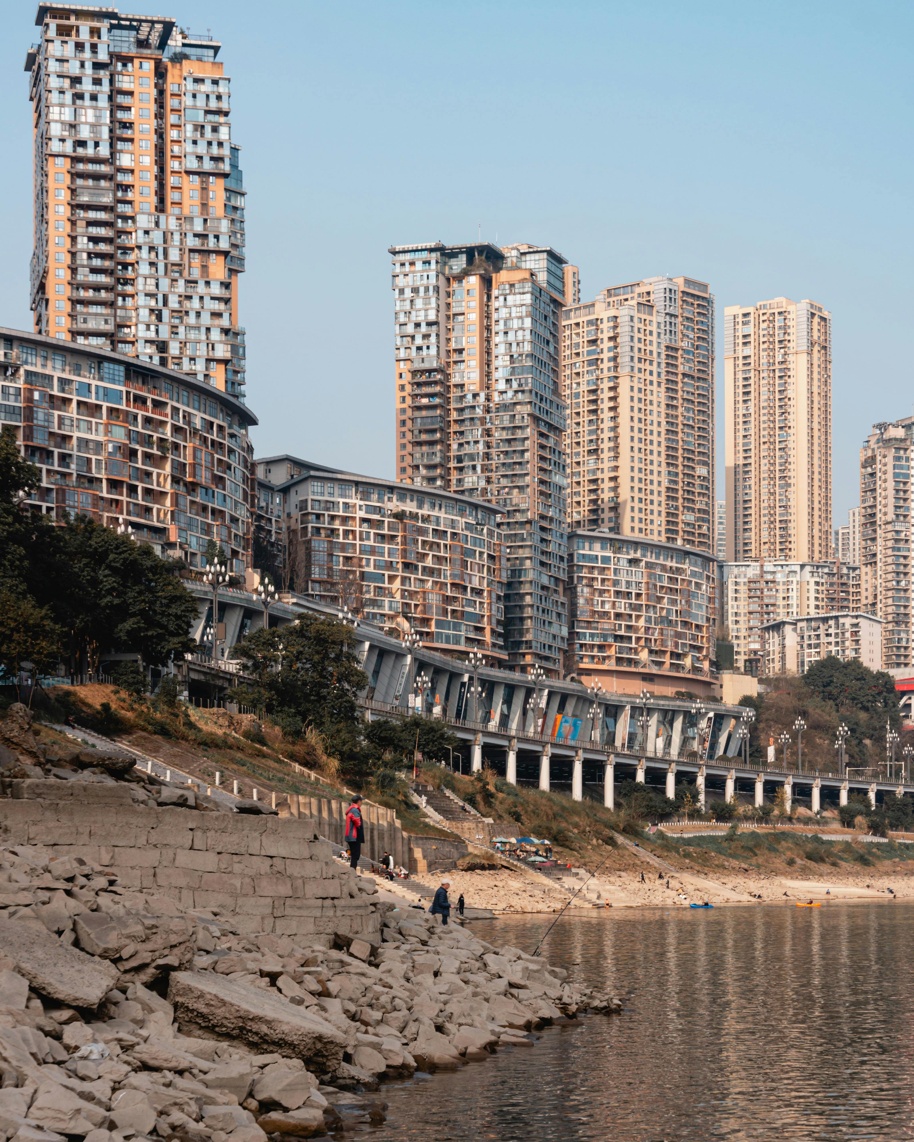 modern urban skyline with high rise buildings