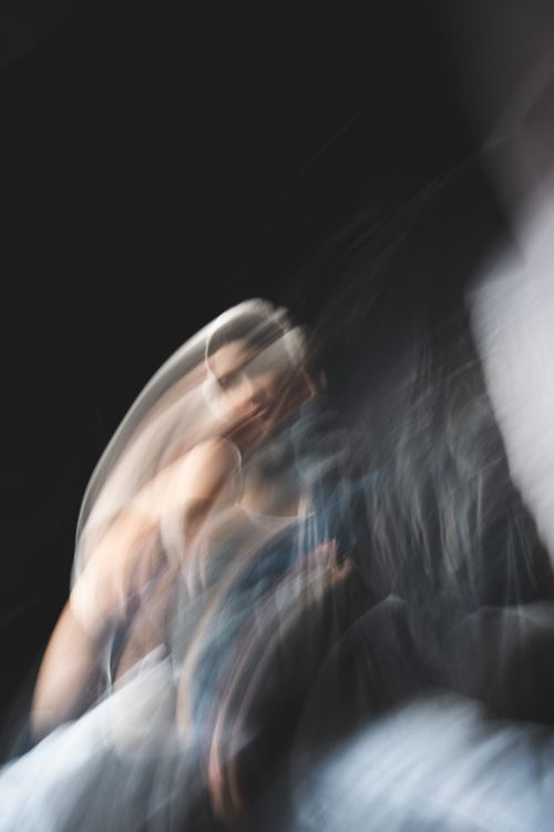 Free Abstract artistic portrait of a woman captured with motion blur. Stock Photo
