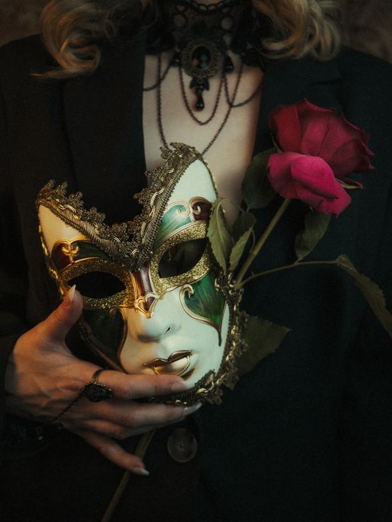 Mask With Roses Elegant Mask with Rose in Artistic Portrait · Free Stock Photo