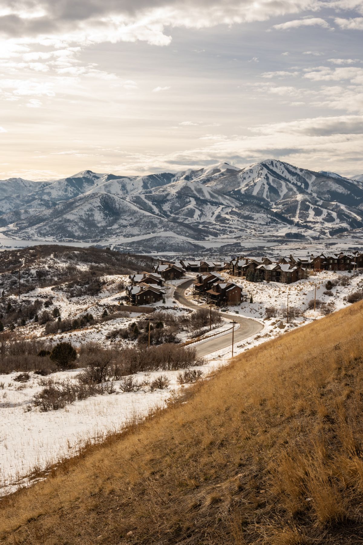 The ski mountain above Park City under early snow