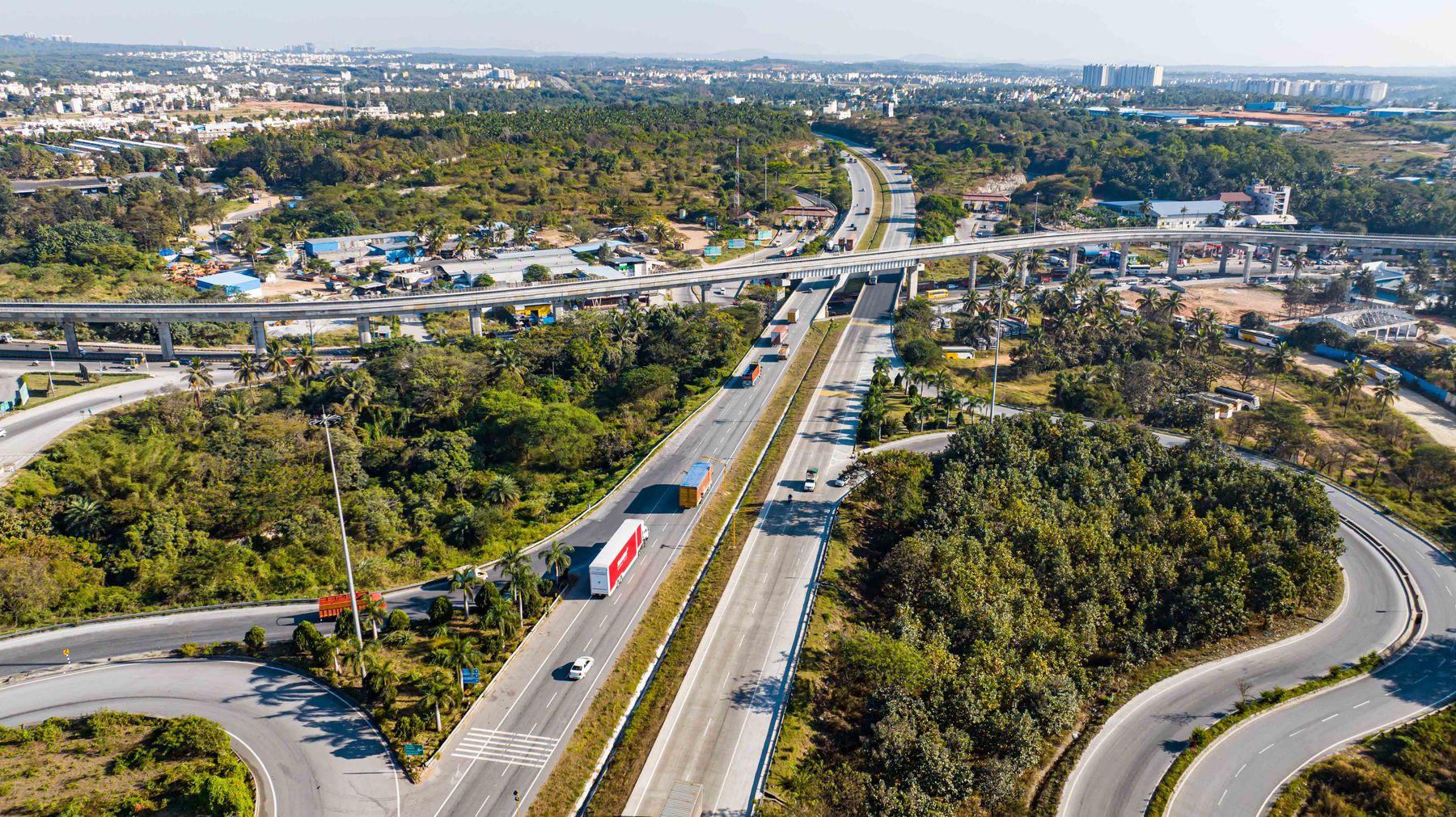 A highway interchange from above, Bengaluru