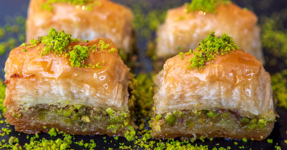 Pistachio Baklava with Honey Syrup