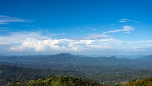 Free A breathtaking view of a mountain range in Sri Lanka beneath a clear blue sky. Stock Photo