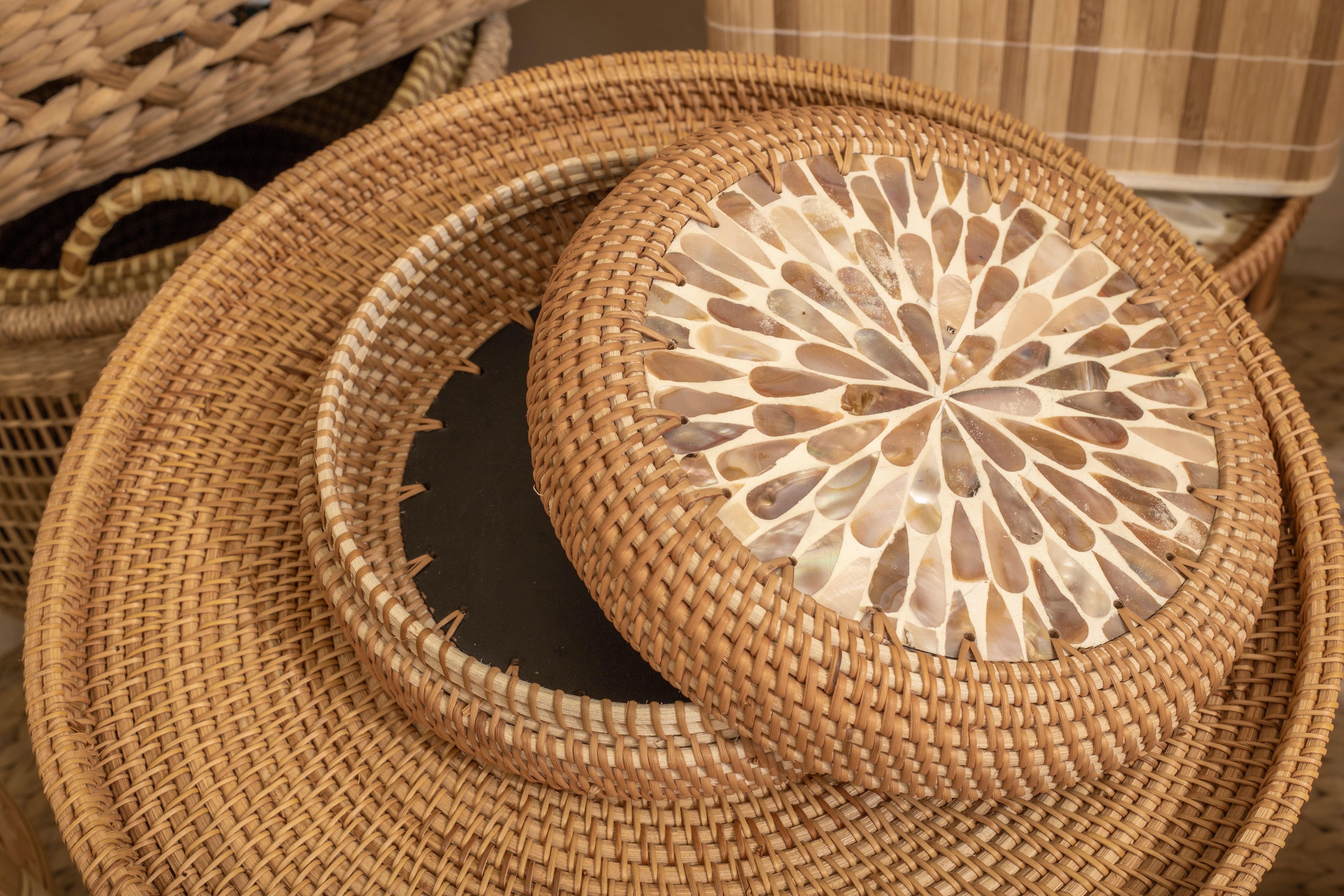 Intricate Woven Rattan Decorative Baskets · Free Stock Photo