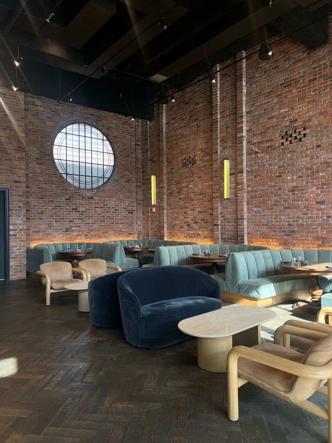 Chic Industrial Loft Restaurant Interior Design · Free Stock Photo