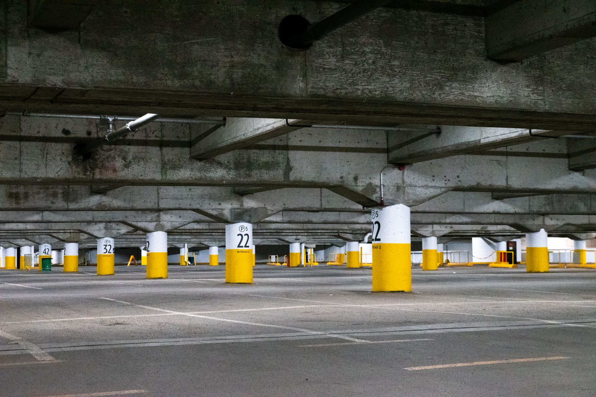 Empty Concrete Parking Lot