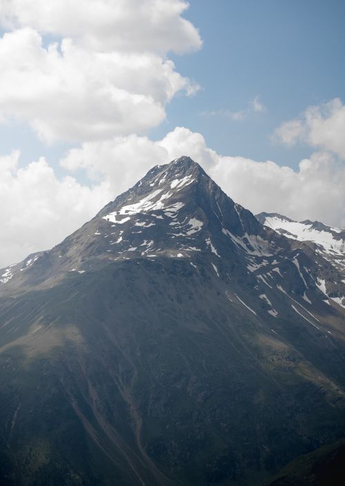 Free Snow-capped mountain peak under clear sky in Vent, Tyrol, Austria. Stock Photo