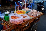 Outdoor Market with Dried Seafood Display