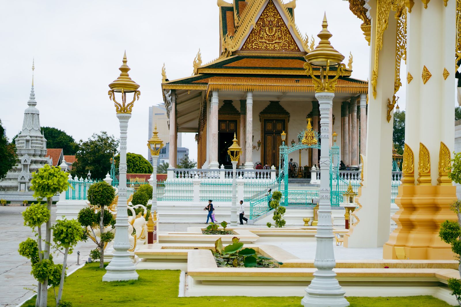 Royal Palace in Phnom Penh, Cambodia, showing intricate Khmer architecture and gardens